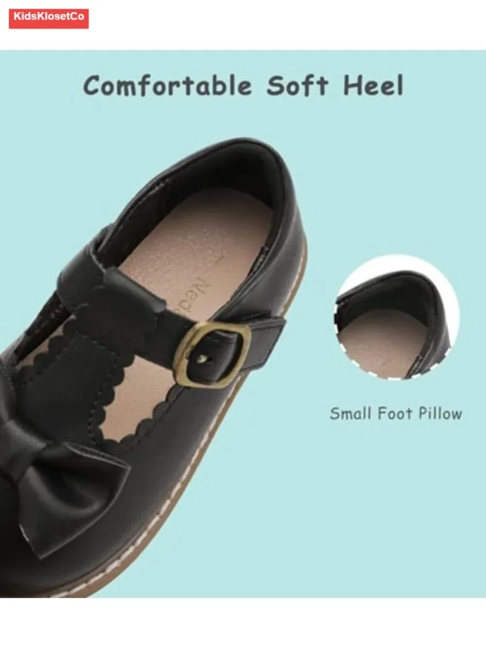 Toddler Girl Mary Jane Dress Shoes with Hook & Loop Closure and Widen Toe
